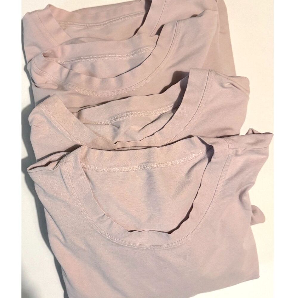 LOT OF 4 Lululemon Men's Large Pink Athletic Training T-Shirts Performance Tees